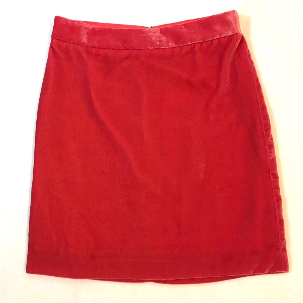 J.CREW Skirt Cute Red/Coral Velour Velvet Mini